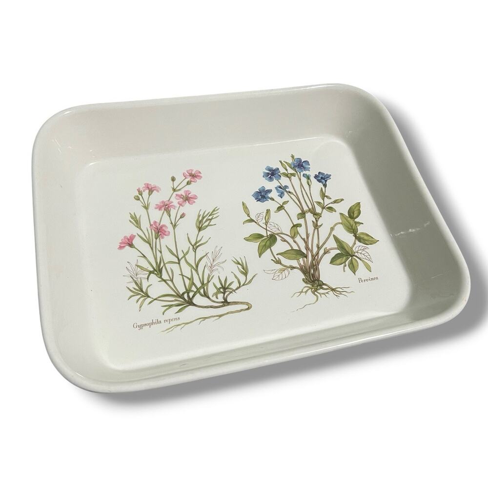 Portmeirion Botanic Garden Baking Dish Gypsophila Pervinca England